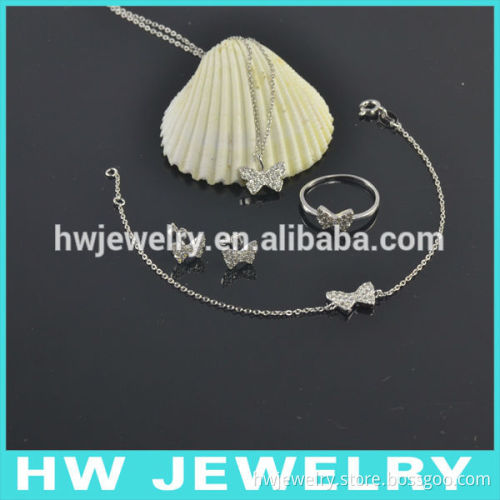 2014 Bowknot Design Fashion Crystal Elements Jewelry Set